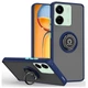 Чехол Fiji Colorframe для Xiaomi Redmi 13C матовый бампер с кольцом подставкой Dark Blue - изображение 1