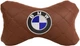 Подушка на подголовник EVAtech ECO 27 х 16 см BMW Коричневая с коричневой нитью (SPCRZZV005) - изображение 1