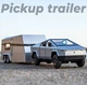 Масштабна модель автомобіля Tesla Cybertruck Pickup із трейлером та квадроциклом. Металева машинка. - зображення 3