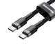 Кабель Baseus Cafule PD2.0 60W flash charging USB Type-C-Type-C (20V 3A) 1M Grey+Black (CATKLF-GG1) - зображення 4