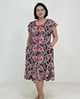 Халат женский с валаном Астра Triko 52-54 Серо-красный (27003919-2) - изображение 3