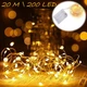 Гірлянда на батарейках крапля роси мідний провід 20 метрів 200 LED Dew Drop Warm White - изображение 1