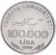 Монета Туреччина 100000 лір 1999 UNC - зображення 2