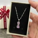 Кулон з цирконами "Рожева кішечка" на ланцюжку ювелірний сплав Xuping Jewelry покриття срібло в сувенірній коробочці (16026) - зображення 2