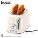 Тостер электрический горизонтальный для хлеба Hoco HJD12A Kitchen retro toaster |850 Вт, LED индикатор, 38-мм слоты, 6 уровней температуры, размораживание, подогрев, автоматический, на 2 тоста| Молочно-белый - изображение 4