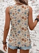 Майка Floral print яркая женская летняя французкий стиль Бежевый ХS - изображение 4
