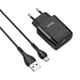Мережевий зарядний пристрій Hoco C72Q USB QC + кабель USB to MicroUSB black - зображення 1