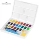 Акварельні фарби Faber-Castell Watercolors in Pans, 24 кольори + ручка-пензлик з контейнером для води, 169724 - изображение 2