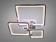 Светодиодная люстра с квадратами, хром, для спальни, 70W, 10 м2 8208/3HR LED 3color dimmer - изображение 1