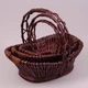 Комплект коричневих кошиків з лози Flora 3 шт. 38955 - зображення 1