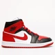 Кроссовки женские Jordan 1 Mid Bred Toe 38 Червоний BQ6472-079 - изображение 1