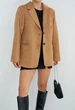 Замшевый жакет блейзер оверсайз женский QU STYLE Коричневый (DC241003 brown (standart (SML)) - изображение 2