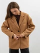 Замшевый жакет блейзер оверсайз женский QU STYLE Коричневый (DC241003 brown (standart (SML)) - изображение 8