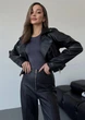 Куртка косуха коротка з еко шкіри 42-44 чорний IB 1064 - зображення 5