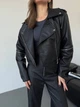 Куртка косуха коротка з еко шкіри 42-44 чорний IB 1064 - зображення 10