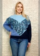 Светр прямого покрою декорований паєтками блакитний Bluoltre L-XL 20-114 - изображение 3