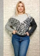 Светр прямого покрою декорований паєтками сірий Bluoltre L-XL 20-113 - изображение 3
