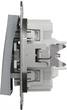 Выключатель 1-клавишный с подсветкой Schneider Electric Asfora Самозажимной Сталь (EPH1400162) - изображение 2