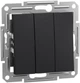 Выключатель 3-клавишный Schneider Electric Asfora 10A Антрацитовый (EPH2100171) - изображение 1