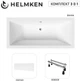 Ванна акриловая Helmken Alvaro 180x80 см (15GX730035) комплект 3 в 1: прямоугольная ванна, ножки и Белая фронтальная панель - изображение 9