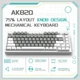 Клавіатура AJAZZ AK820 White-Grey Ігрова Дротова Механічна. Біла Підсвітка. З Підтримкою HOT-SWAP. Yellow Switch - зображення 2