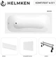 Ванна акриловая Helmken Edelva 140x70 см (5043A55D43) комплект 4 в 1: прямоугольная ванна, ножки, Белая фронтальная и боковая панель - изображение 2