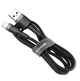 Кабель Baseus Cafule USB-A на Lightning (2 м) CALKLF-CG1 — быстрая зарядка 1.5A, передача данных 480 Мбит/с, нейлоновая оплетка, gray/black (22675) - изображение 4