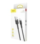 Кабель Baseus Cafule USB-A на Lightning (1 м) CALKLF-BG1— швидка зарядка 2.4A, передача даних 480 Мбіт/с, нейлонова оплетка, gray/black (18029) - зображення 9