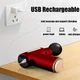 Массажер ручной ударный для тела Mini Massager Gun (4 насадки), Красный - изображение 7