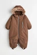 Комбинезон на флисе коричневый H&M 74см (400097917) - изображение 1
