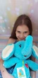 М'яка іграшка handmade Слоник 40 см блакитний в'язаний гачком амігурумі - зображення 2
