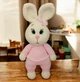 М'яка іграшка handmade Зайчик 36 см молочно-рожевий в'язаний гачком амігурумі - зображення 1