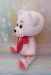М'яка іграшка handmade Ведмедик 43 см рожевий в'язаний гачком амігурумі - зображення 3