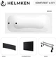 Ванна акриловая Helmken Edelva 150x70 см (4442113N1S) комплект 4 в 1: прямоугольная ванна, ножки, Черная фронтальная и боковая панель - изображение 2
