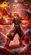 Дерев'яний фігурний пазл Kyojuro Rengoku, А4, Дерев'яна коробка 100 елементів - изображение 1