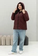 Женская демисезонная куртка с капюшоном MODA 0009 54 Бордовый (M -0009 /2 D ) - изображение 6