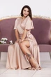 Вечернее длинное платье на короткий рукав FashionYouWant L бежевый 43372395 - изображение 4