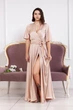 Вечернее длинное платье на короткий рукав FashionYouWant L бежевый 43372395 - изображение 5