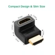 Адаптер UGREEN HDMI to HDMI 4K перехідник Male to Female Г-подібний 10.2 Гбіт/с (618BD5CD553C) - зображення 4