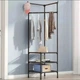 Угловая вешалка с полками для передней Corner Coat RackTM3-303 52763, (185×40×40 см, металл, пластик), Черный - изображение 3