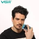 Аккумуляторная мужская электробритва VGR V-352 для бритья бороды и усов шейвер для идеальной гладкости Голубой с черным - изображение 2