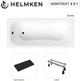Ванна акриловая Helmken Edelva 160x70 см (02A392718D) комплект 3 в 1: прямоугольная ванна, ножки, Черный подголовник - изображение 2