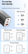 Зарядний пристрій Essager 67W GaN (2xType-C + USB-A), QC4.0/PD3.0/Fast Charge - зображення 8