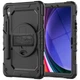 Противоударный защитный чехол для планшета Samsung Galaxy Tab S9 (SM-X710/X716B/X718U)/S9 FE (SM-X510/X516)/S10 FE (SM-X520/X526), Panzer, Черный, силикон + поликарбонат, накладка с подставкой и ремешком на плечо, c усиленными углами, 360° - изображение 1
