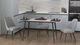 Стол кухонный раскладной Данди на конусных ногах Ferrum-decor 75x120(160)x70 Черный металл ДСП Бетон 16 мм (DAND108) - изображение 1