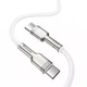 Кабель с поддержкой быстрой зарядки BASEUS Type-C to Type-C Cafule Series Metal |2m, 5A, 100W, PD| (CATJK-D02) white - изображение 2