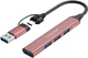 USB-хаб Canyon DS-02 4-в-1 USB-A/C Pink (CNS-TDS02P) - изображение 1