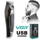 Мощная машинка триммер VGR VOYAGER PROFESSIONAL TRIMMER, беспроводной триммер для бритья, машинка для стрижки для волос и бороды с USB зарядкой - изображение 2