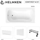 Ванна акриловая Helmken Edelva 170x70 см (32M9T54076) комплект 4 в 1: прямоугольная ванна, ножки, Белая фронтальная и боковая панель - изображение 2