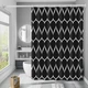 Шторка для ванной и душа с крючками Bathlux 20085 180x180 см водоотталкивающая шторка, черная с рисунком (20085) - изображение 1